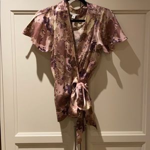 Banana Republic silk wrap blouse